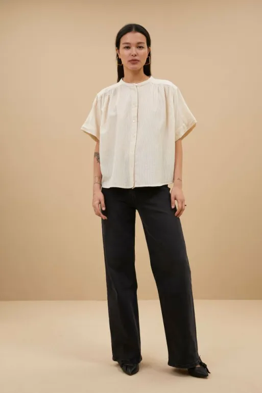 By bar Blouses*alex rib blouse | off white