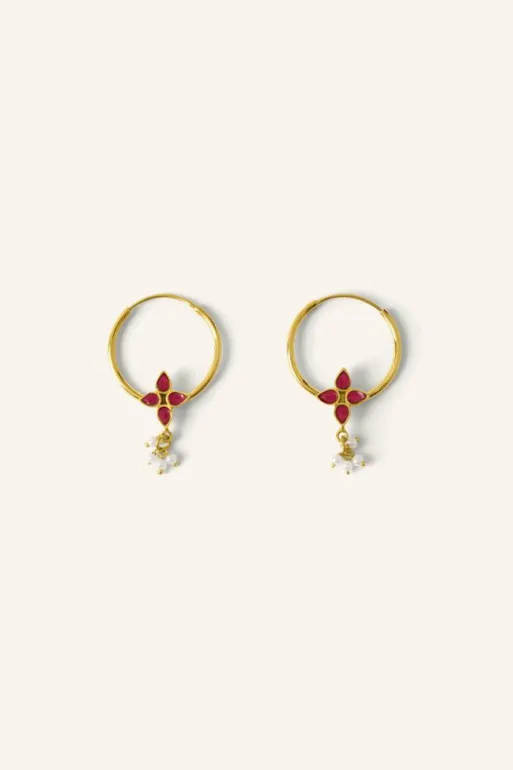 By bar Earrings*asha earring | ruby