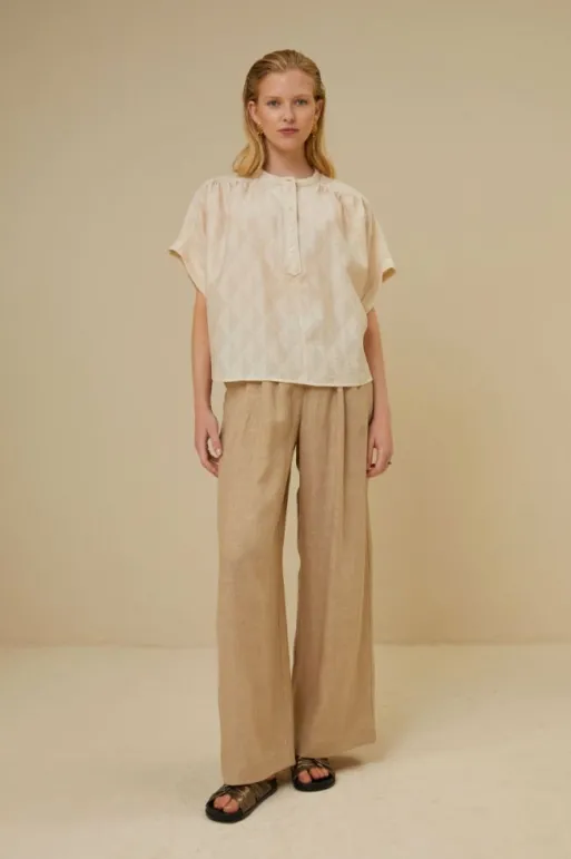 By bar Blouses*axel geo blouse | chalk