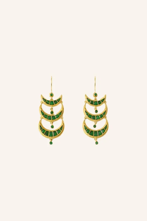 By bar Earrings*bali earring | green