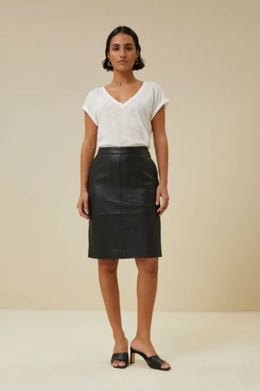 By bar Skirts*basic leather skirt | black