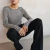 By bar Tops & Shirts*basic ls stripe top | chalk