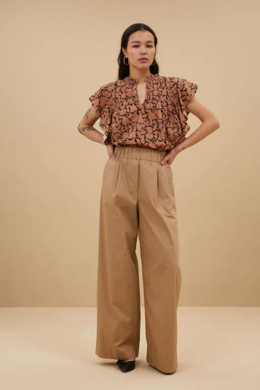 By bar Trousers*benji poplin pants | camel