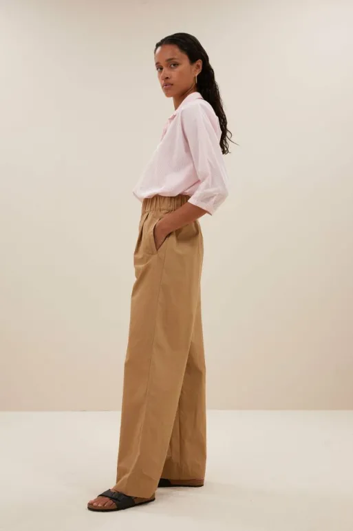 By bar Trousers*benji poplin pants | camel