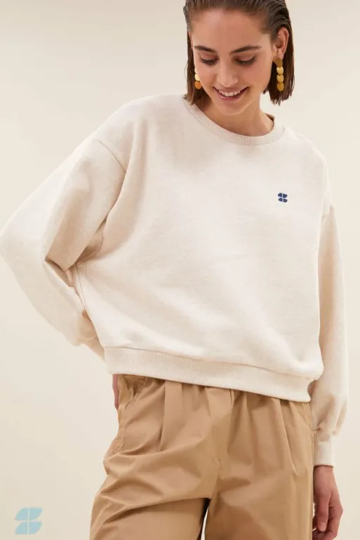 By bar Sweaters | Pullovers*bibi logo sweater | oyster melee