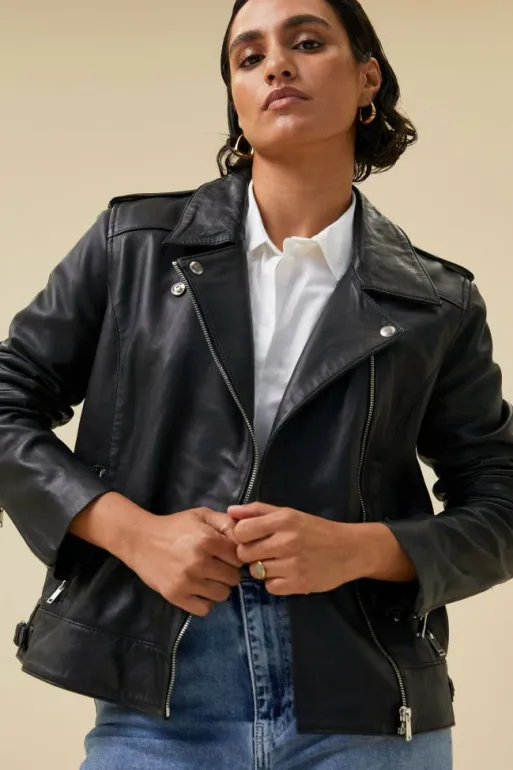 By bar Jackets*biker jacket | black