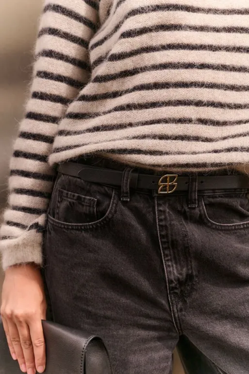 By bar Belts*buckle logo belt | black