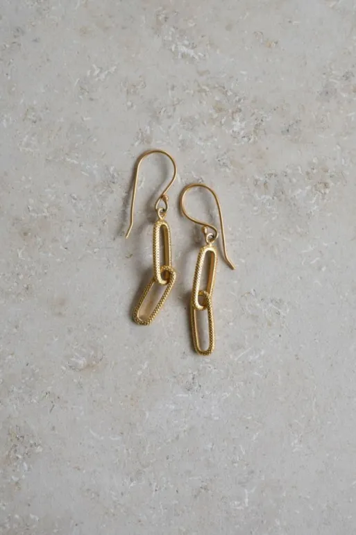 By bar Earrings*chain earring | gold