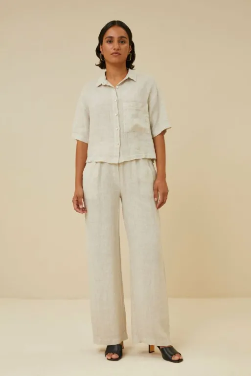 By bar Blouses*cris linen blouse | chalk