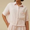 By bar Blouses*cris linen blouse | cipria pink