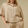 By bar Blouses*cris linen blouse | latte