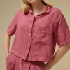 By bar Blouses*cris linen blouse | raspberry