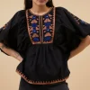 By bar Blouses*gabie embroidery blouse | jet black