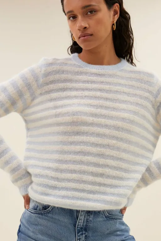 By bar Pullovers*gwen thin stripe pullover | blue thin stripe