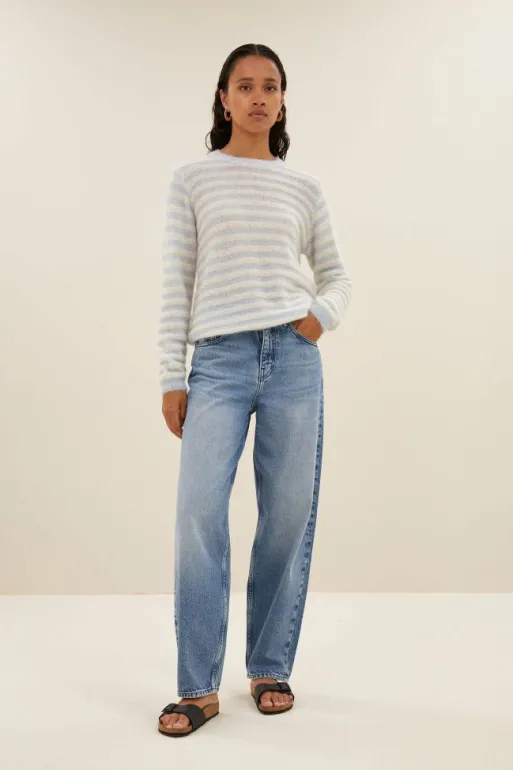 By bar Pullovers*gwen thin stripe pullover | blue thin stripe