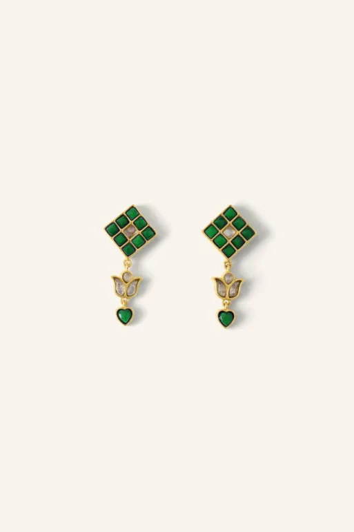 By bar Earrings*gyan earring | green