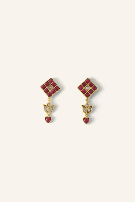 By bar Earrings*gyan earring | ruby