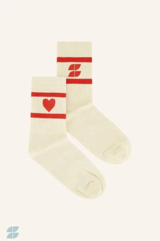 By bar Socks*heart socks | poppy red