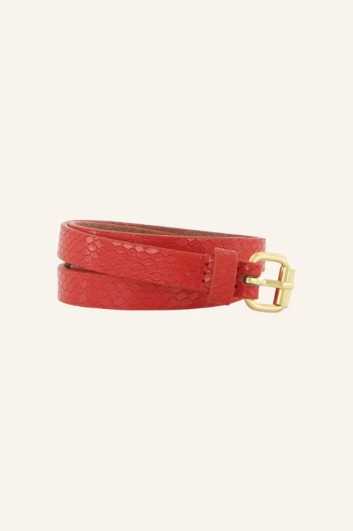 By bar Belts*julie snake belt | poppy red