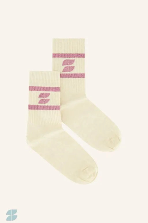 By bar Socks*logo sparkle socks | ash rose