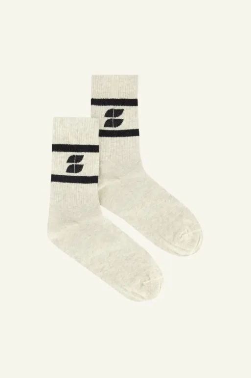 By bar Socks*logo sparkle socks | black