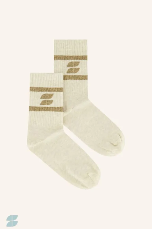 By bar Socks*logo sparkle socks | gold