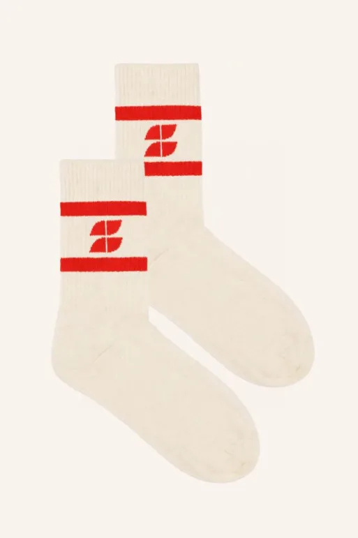 By bar Socks*logo uni socks | poppy red