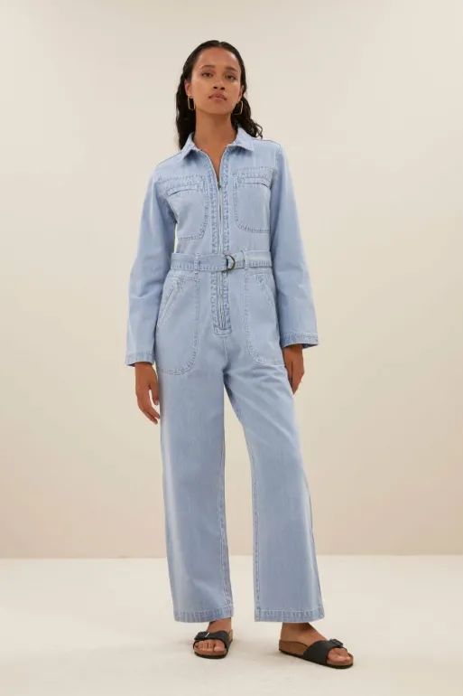 By bar Jumpsuits*louise denim suit | light denim