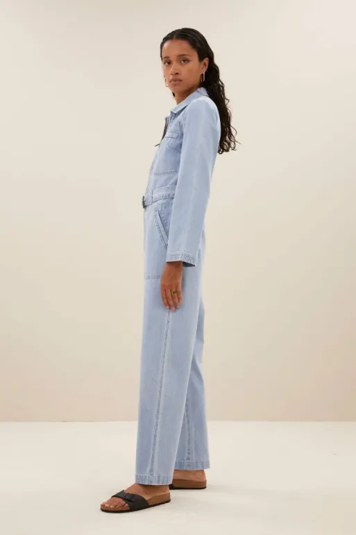 By bar Jumpsuits*louise denim suit | light denim