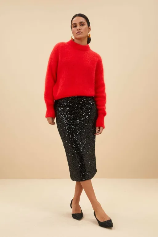 By bar Skirts*luca sequin skirt | black