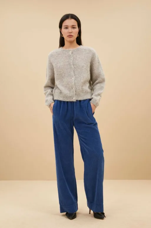 By bar Trousers*mees cord pants | bright oil blue