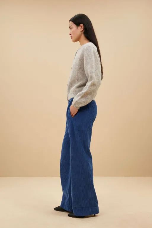 By bar Trousers*mees cord pants | bright oil blue