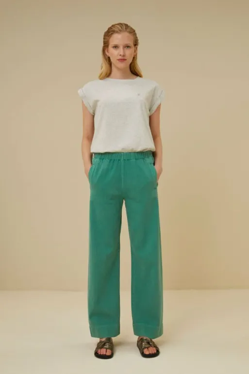 By bar Trousers*mees twill pant | aloe vera