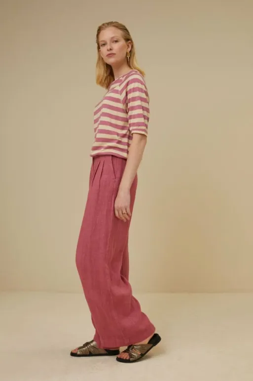 By bar Tops & Shirts*neva big v stripe top | raspberry