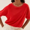 By bar Tops & Shirts*neva slub top | poppy red