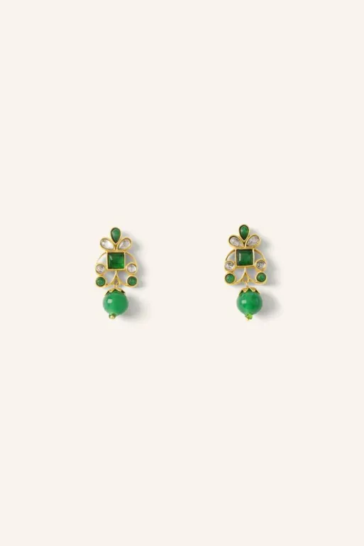 By bar Earrings*nila earring | green