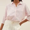 By bar Blouses*norel pink pinstripe blouse | pink pin stripe