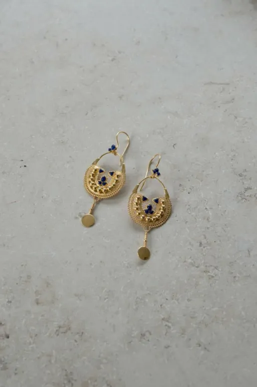 By bar Earrings*PD ART EARRING | blue