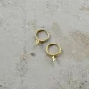 By bar Earrings*PD cross round earring | gold