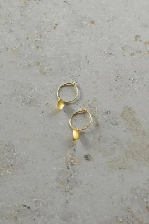 By bar Earrings*PD leave hoop earring | gold