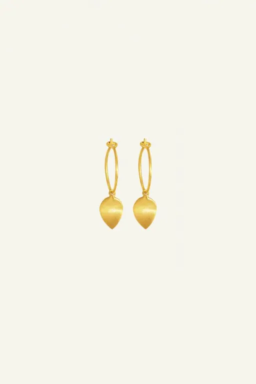 By bar Earrings*PD leave hoop earring | gold