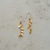 By bar Earrings*PD leaves string | gold