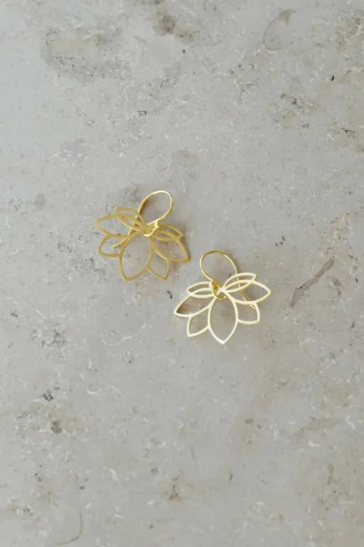 By bar Earrings*pd lotus earring | gold