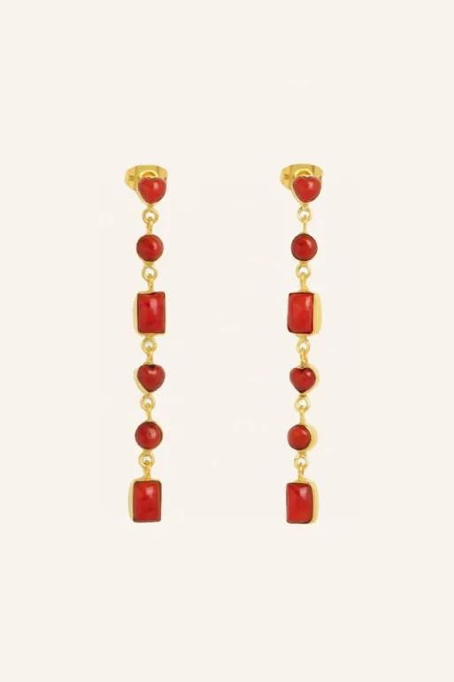 By bar Earrings*pd nolan earring | red