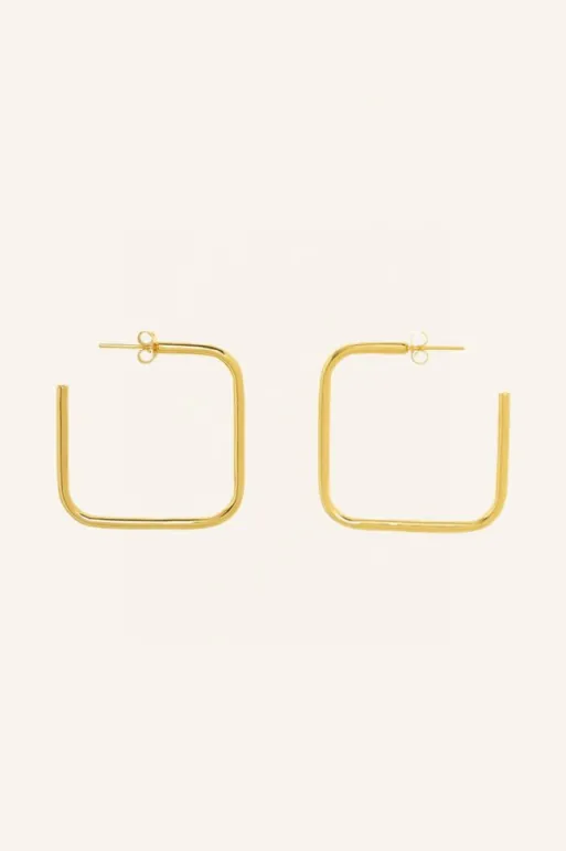 By bar Earrings*pd squared earring M | gold