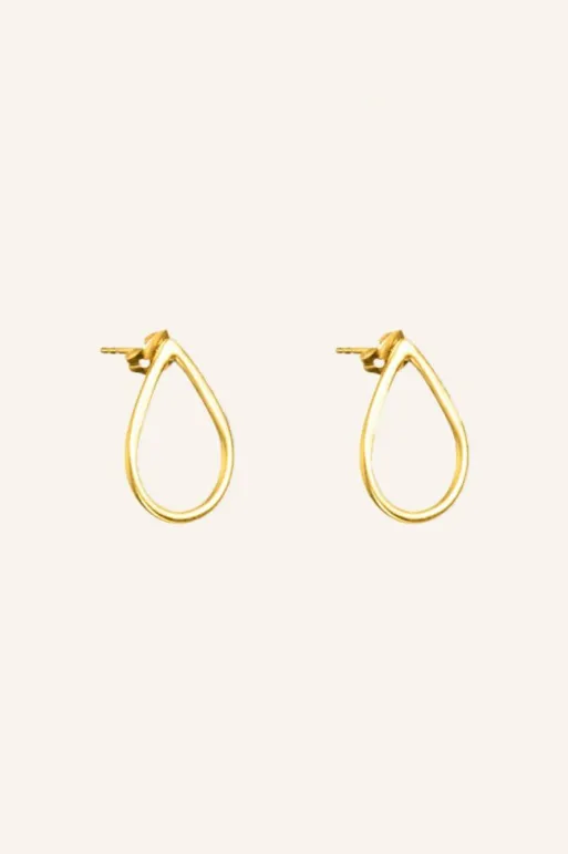 By bar Earrings*pd tear | gold