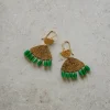 By bar Earrings*ravi earring | green