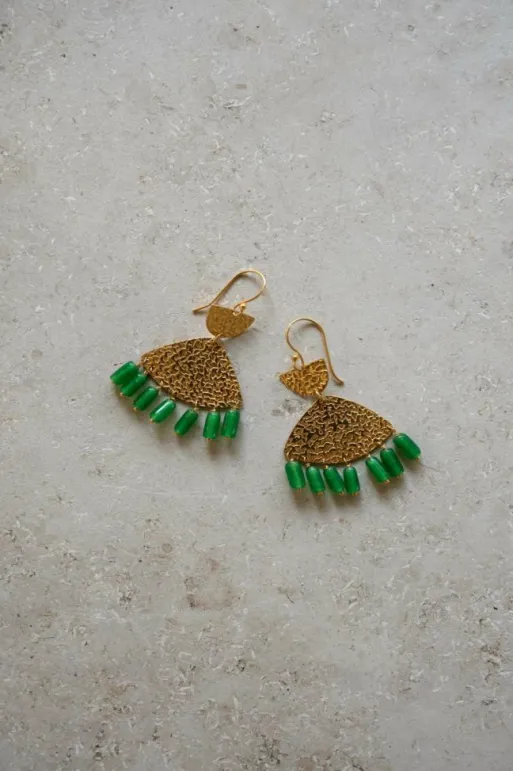 By bar Earrings*ravi earring | green