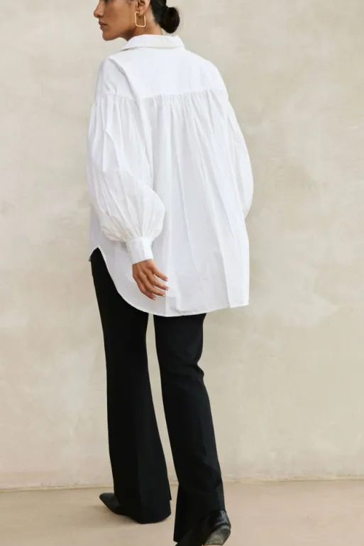 By bar Blouses*sarah poplin blouse | white