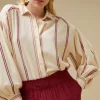 By bar Blouses*sarah short athia blouse | grenache